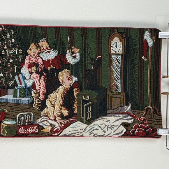 Vintage Coca-Cola Christmas Tapestry Table Runner 12x36 - Picture 4 of 7